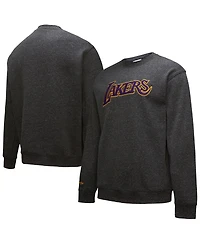 Mitchell & Ness Men's Black Los Angeles Lakers Out Collection Snow Washed Vintage Logo Pullover Sweatshirt