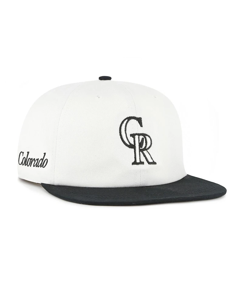 '47 Brand Men's White/Black Colorado Rockies Foundation Captain Snapback Hat