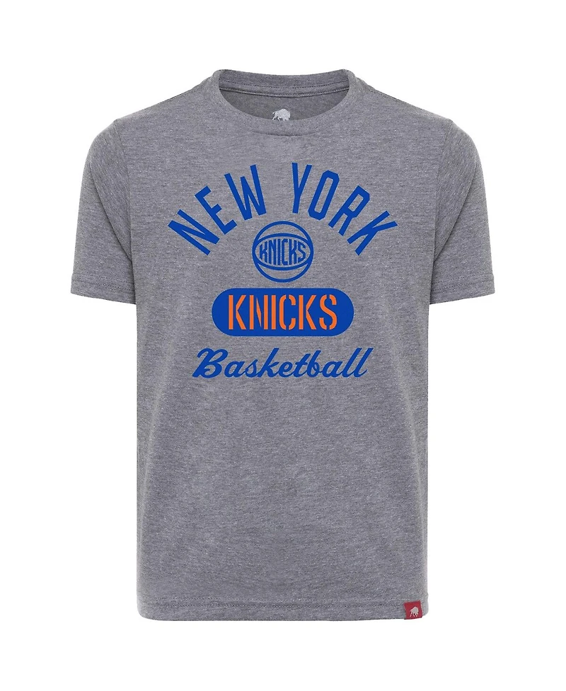 Sportiqe Big Boys and Girls Gray New York Knicks Comfy Tri-Blend T-Shirt