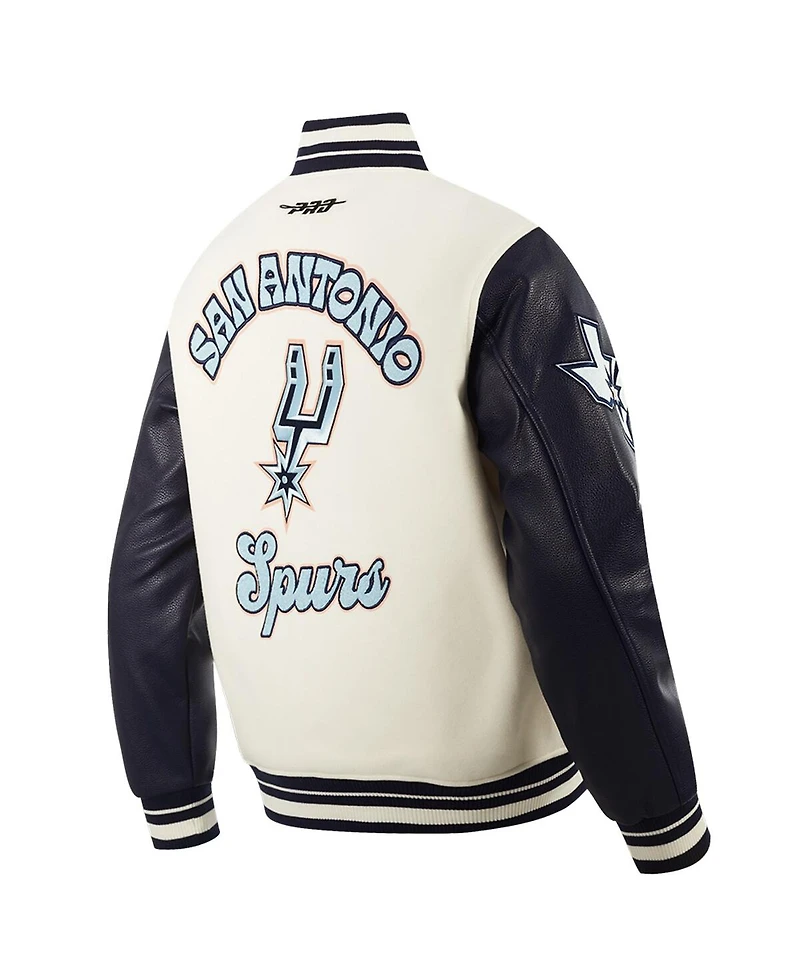 Pro Standard Men's Cream San Antonio Spurs 2024/25 City Edition Wool Varsity Full-Zip Jacket