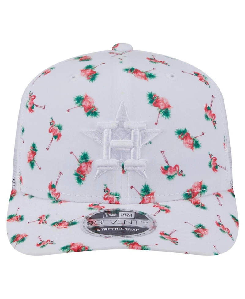 New Era Men's White Houston Astros Flamingo Mesh Back 9SEVENTY Stretch-Snap Hat