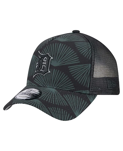 New Era Men's Black Detroit Tigers 9FORTY A-Frame Trucker Adjustable Hat