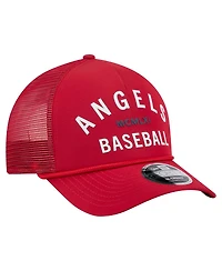 New Era Men's Red Los Angeles Angels Minimalist 9FORTY A-Frame Adjustable Hat