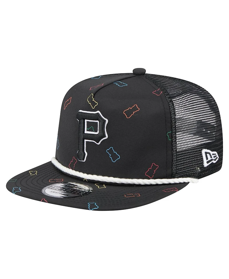 New Era Men's Black Pittsburgh Pirates Gummy Golfer Trucker Adjustable Hat