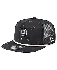 New Era Men's Black Pittsburgh Pirates Gummy Golfer Trucker Adjustable Hat