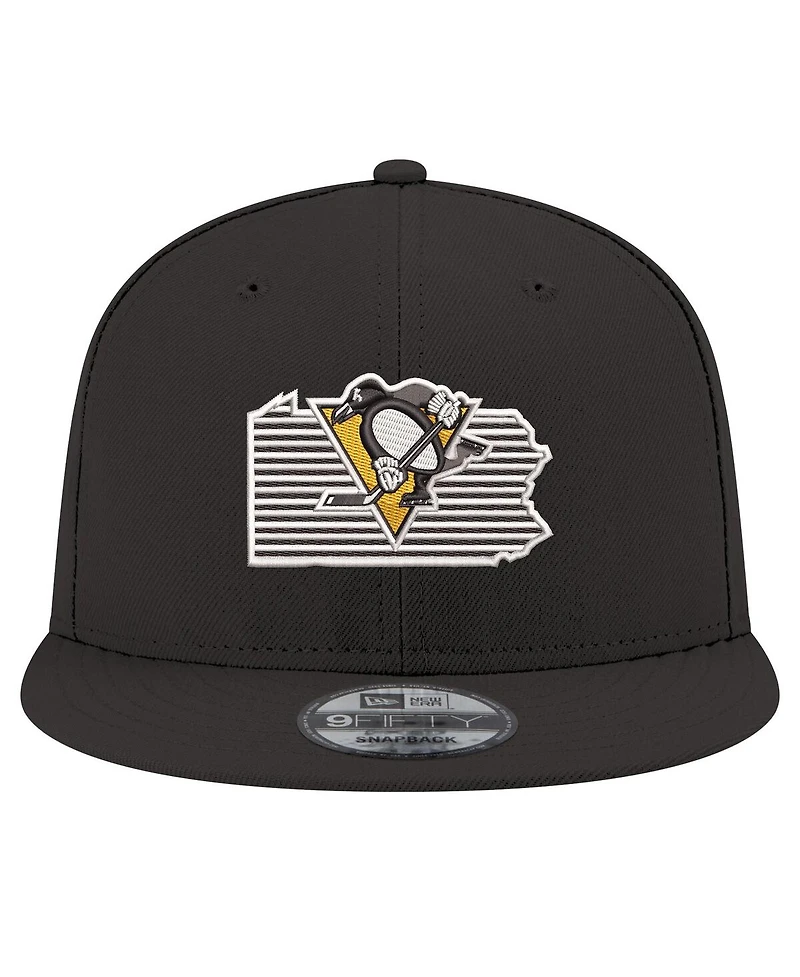 New Era Men's Black Pittsburgh Penguins State Pride 9FIFTY Snapback Hat