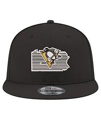 New Era Men's Black Pittsburgh Penguins State Pride 9FIFTY Snapback Hat