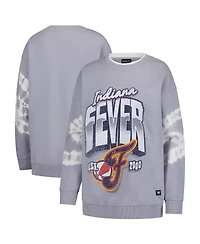 The Wild Collective Women's Gray Indiana Fever Double Collar Fleece Pullover Sweatshirt