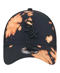 New Era Men's Black Chicago White Sox Bleached A-Frame 9FORTY Adjustable Hat
