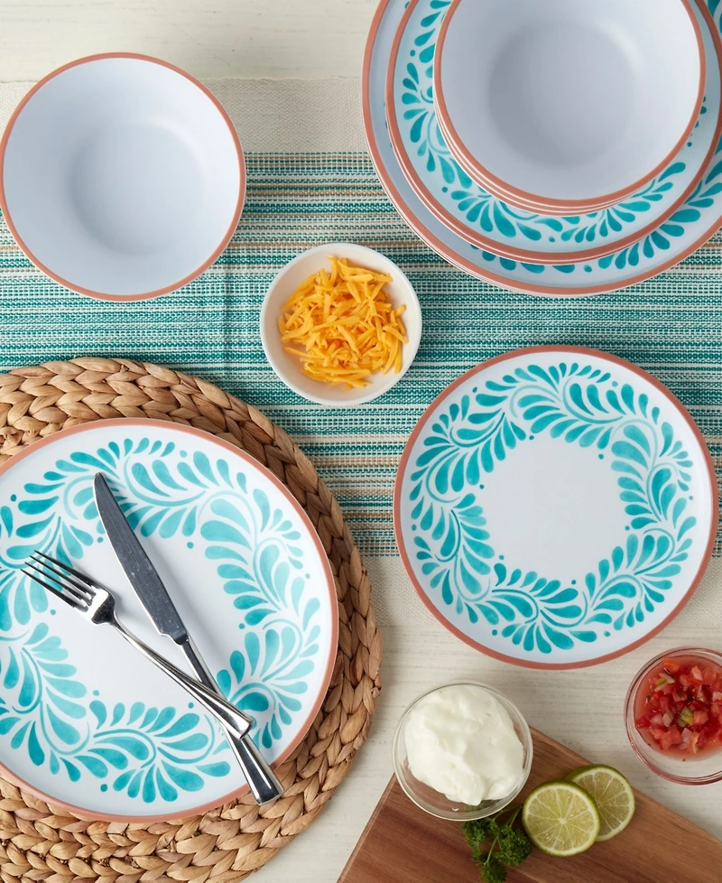 Infuse Melamine 12 Pc. Dinnerware Set, Service for 4
