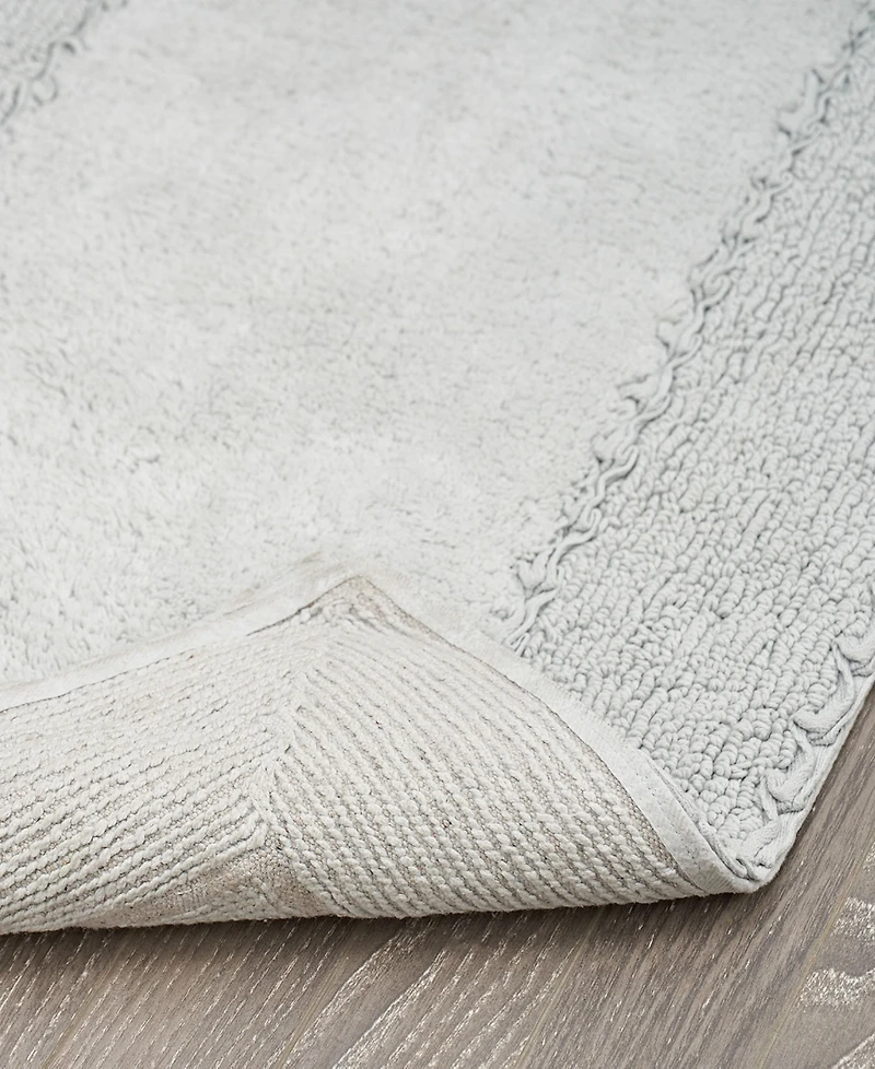 Laura Ashley Cotton Ruffled Bath Rug, 27" x 45"