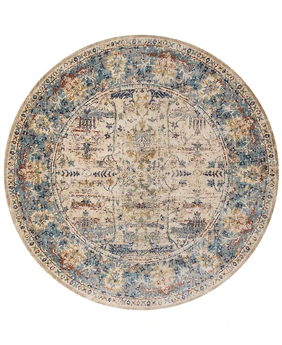 Closeout! Loloi Anastasia Af-07 Sand/Light Blue 5'3" Round Rug
