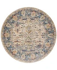 Closeout! Loloi Anastasia Af-07 Sand/Light Blue 5'3" Round Rug