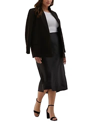Ella Rafaella Plus Size Shine Midi Bias Skirt