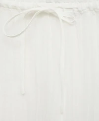 Mango Women's Bow Detail Fluid Ramie Pants