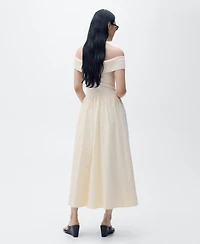 Mango Women's Embroidered Details Combined Dress