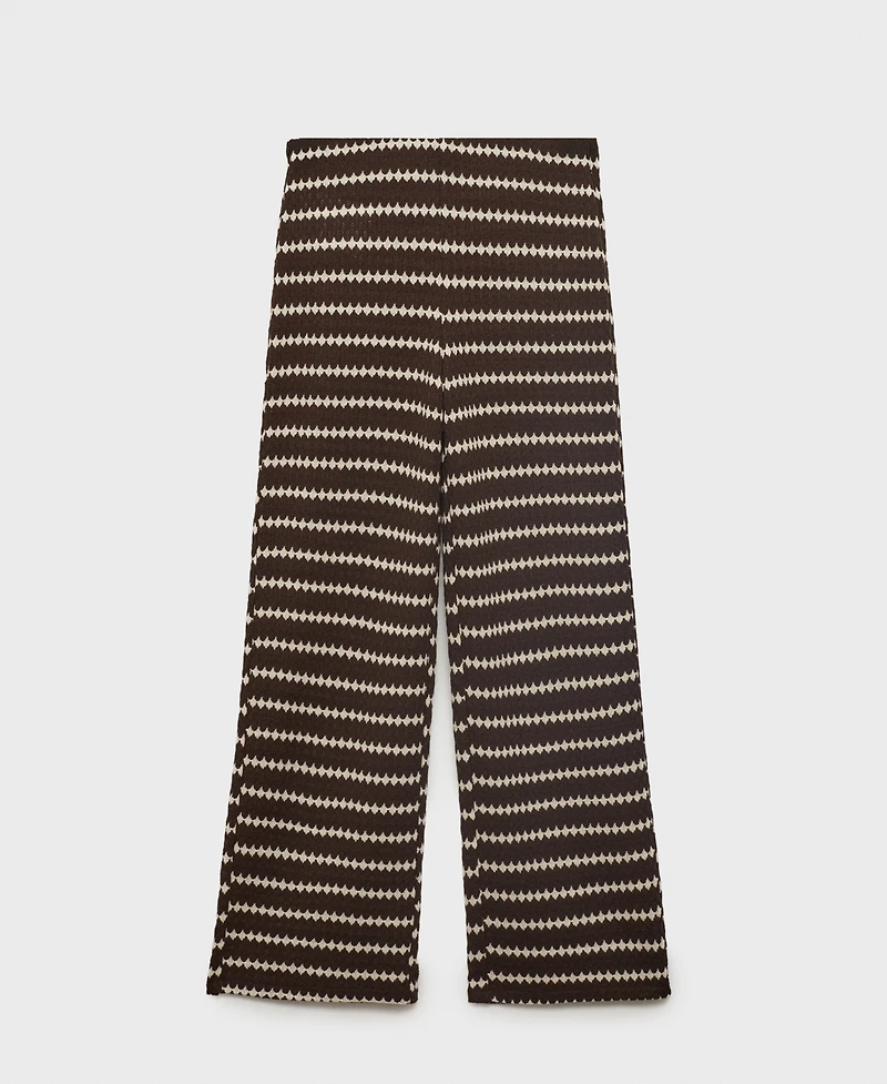 Mango Women's Geometric Print Knitted Pants