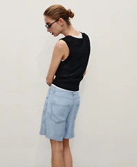 Mango Women's Straight Lyocell Bermuda Shorts