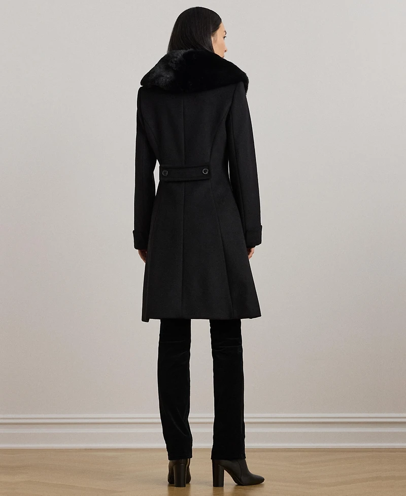 Lauren Ralph Women's Faux-Fur-Collar Coat