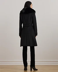 Lauren Ralph Women's Faux-Fur-Collar Coat