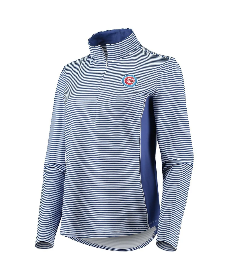 Tommy Bahama Women's Royal Chicago Cubs Aubrey Stripe Block IslandZone Half-Zip Jacket
