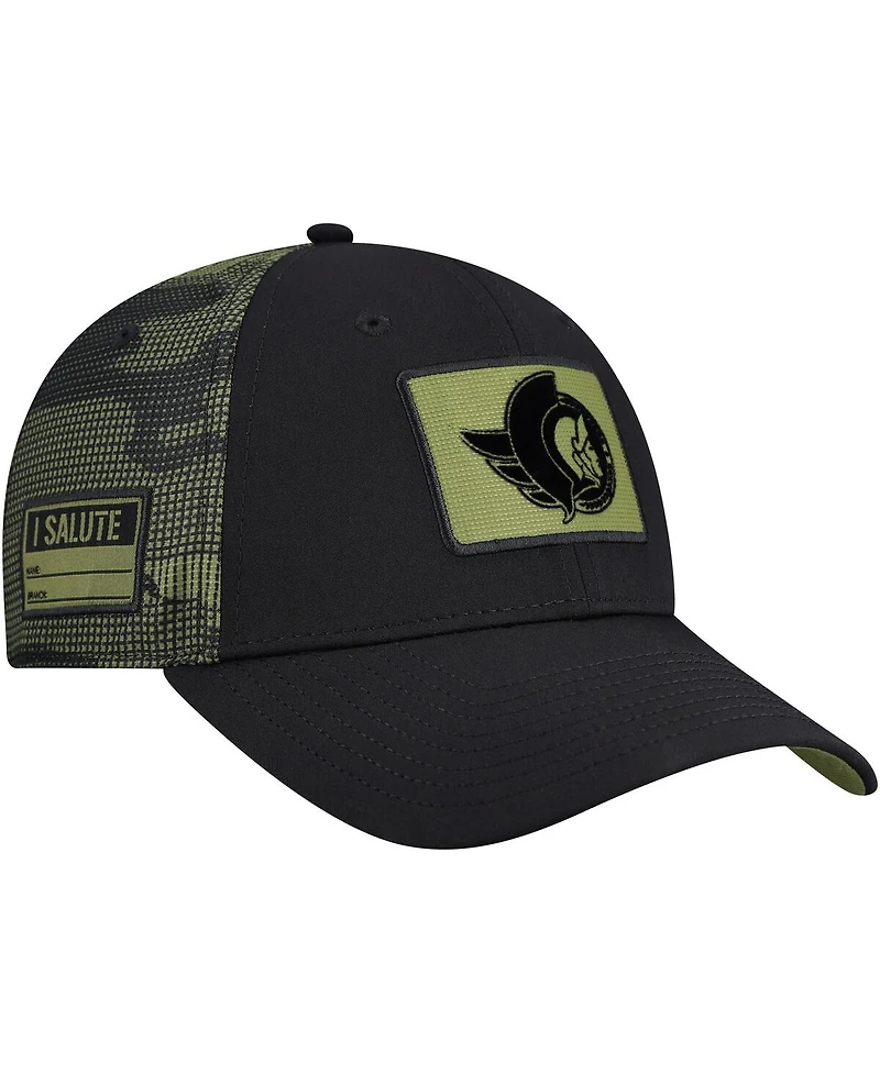 Fanatics Men's Black Ottawa Senators Authentic Pro Military Appreciation Adjustable Hat