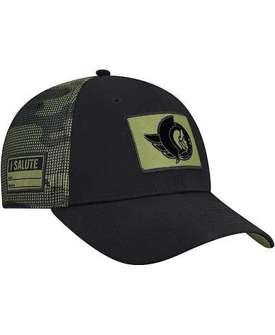 Fanatics Men's Black Ottawa Senators Authentic Pro Military Appreciation Adjustable Hat