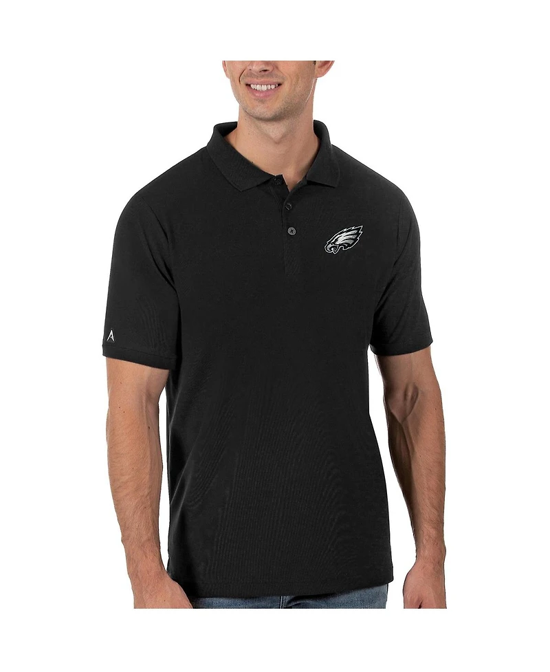 Antigua Men's Black Philadelphia Eagles Legacy Pique Polo Shirt