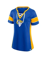 Fanatics Women's Royal Los Angeles Rams Athena Lace-Up Top