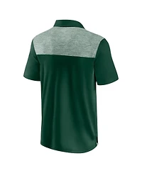Fanatics Men's Hunter Green Milwaukee Bucks Iconic Brushed Blocked Polo Shirt