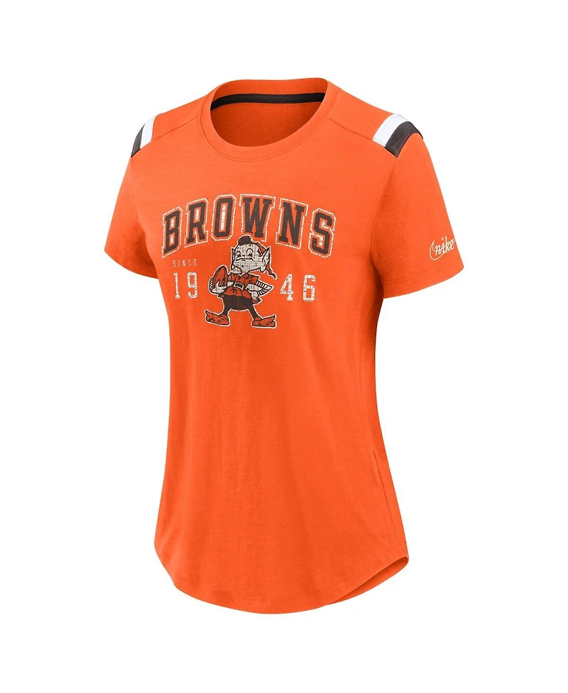 Nike Women's Orange Cleveland Browns Historic Slub Fashion T-Shirt