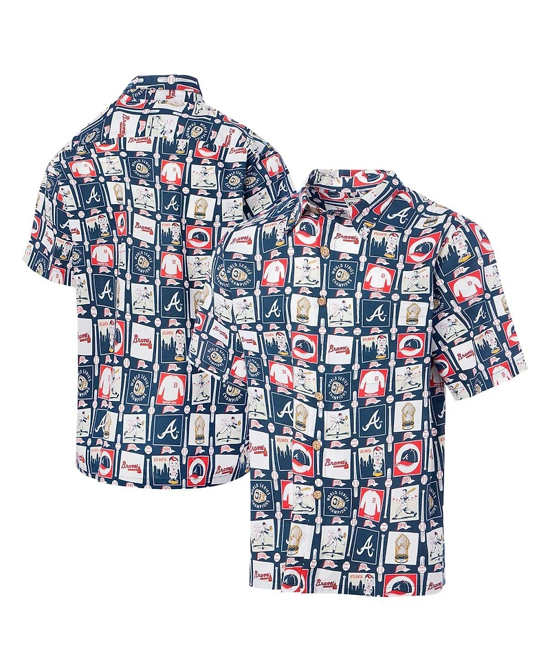 Reyn Spooner Men's Navy Atlanta Braves Champions Scenic Button-Up Shirt