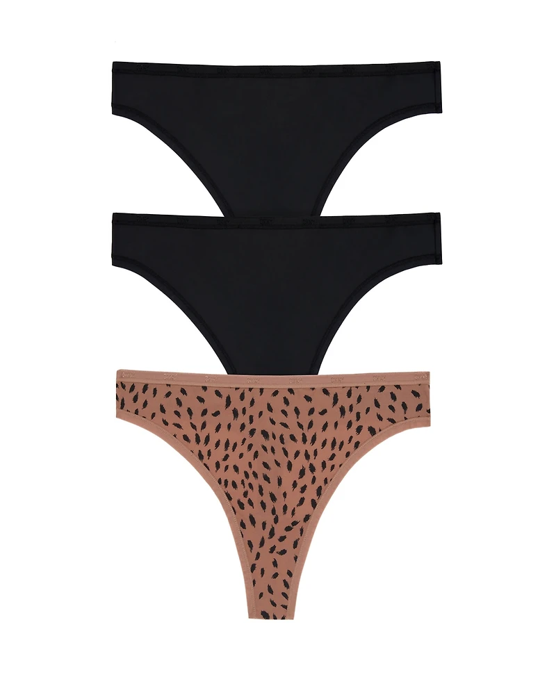 Dkny Women's Micro Thong Underwear 3 Pack