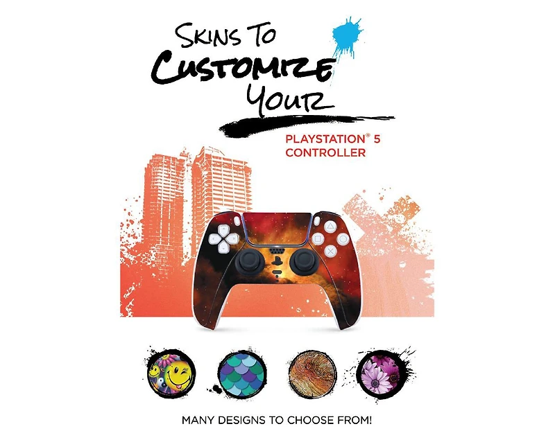 Sony PlayStation 5 DualSense Wireless Controller with MightySkins Custom Decal Skin Voucher - Chroma Pearl