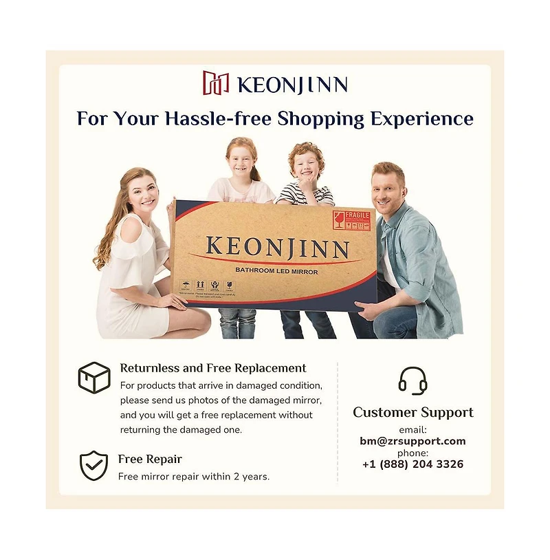 Keonjinn 24x36 Inch Brushed Gold Bathroom Vanity Mirror Tempered Glass Metal Framed