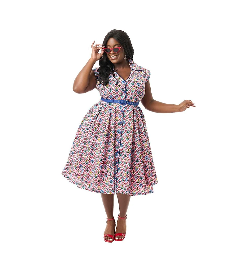 Unique Vintage Plus Shirt Swing Dress