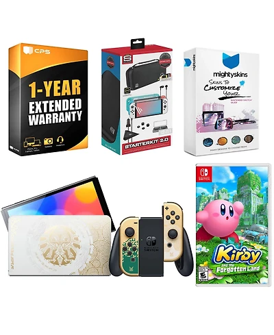 Nintendo Switch Oled Legend of Zelda: Tears of the Kingdom Edition with Kirby and the Forgotten Land, Surge Accessory Gaming Kit