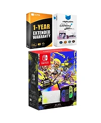 Nintendo Switch Oled Console Splatoon 3 Special Edition with MightySkins Console and Controller Skin Voucher and Year Cps Extended Warranty