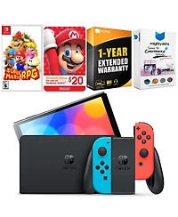 Nintendo Switch Neon Red & Blue Oled Console with Super Mario Rpg , Nintendo $20 eShop Gift Card