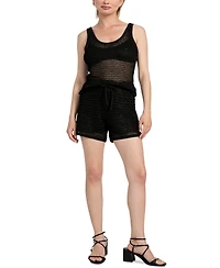 Guess Women's Ava Embellished Open-Stitch Tank Top