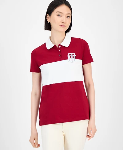 Tommy Hilfiger Women's Pieced Pique Short-Sleeve Polo Shirt