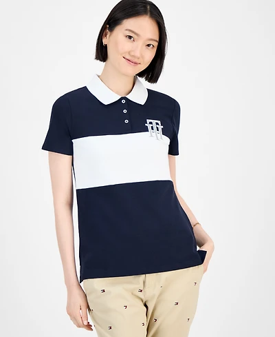 Tommy Hilfiger Women's Pieced Pique Short-Sleeve Polo Shirt