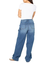 Celebrity Pink Juniors' Curvy Wide-Leg Carpenter Jeans