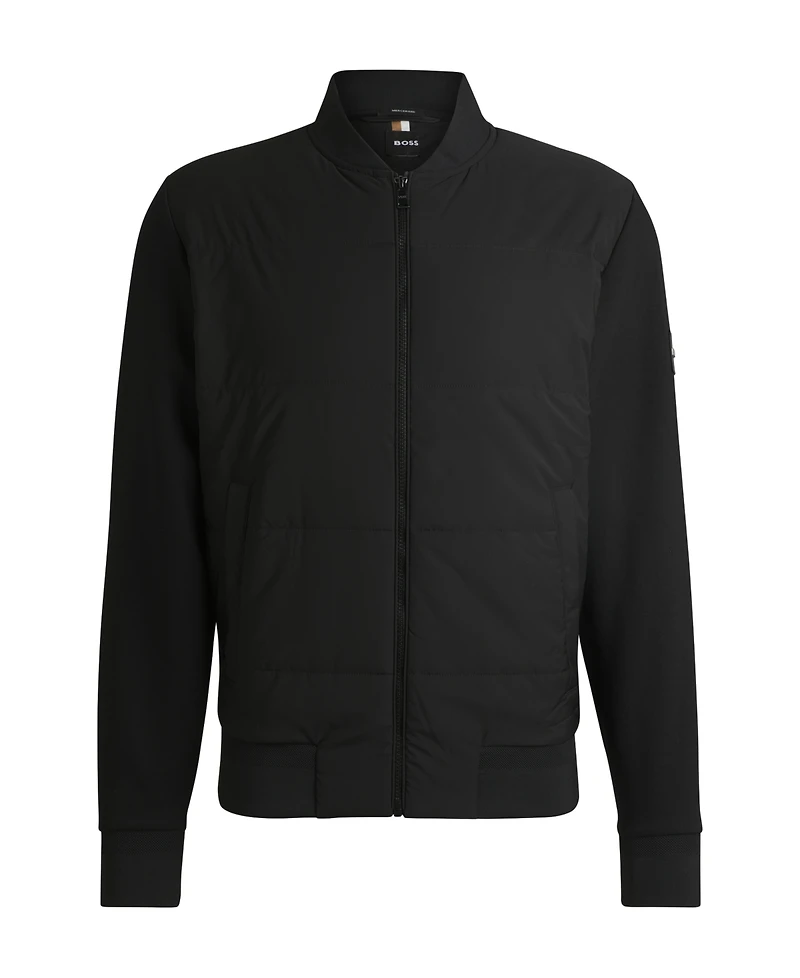 Boss by Hugo Men's Cotton-Blend Zip-Up Padded Jacket