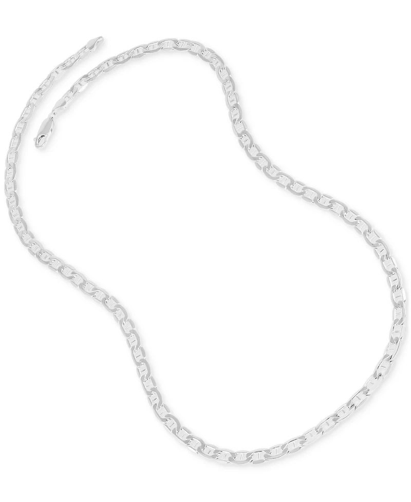 Lightweight Polished Mariner Link 22" Chain Necklace (5.5MM) in 14k White Gold