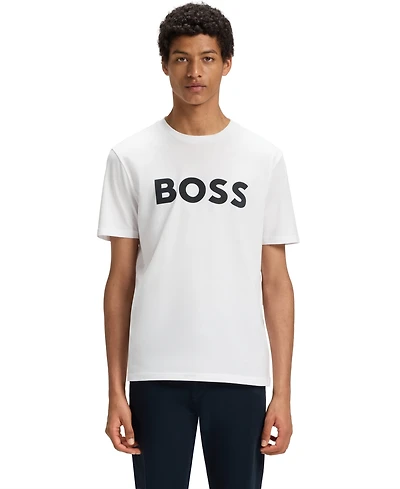 Boss by Hugo Men's Rubber-Print Cotton-Jersey T-Shirt