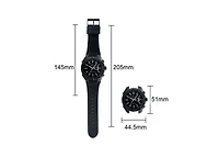 Peugeot Men's 44mm Black Sport Calendar Stitched Rubber Band Watch
