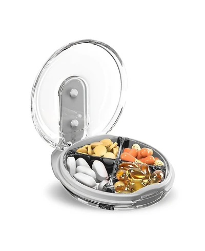 Round Daily Pill Organizer with 4 Compartments