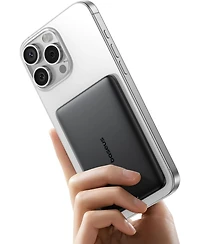 Baseus Picogo 5000mAh MagSafe Power Bank Wireless Charger with Usb-c Braided Cable Fast Charging Portable Battery Pack for iPhone Pink