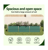 Garden Raised Bed Galvanized Steel 94.5"x15.7"x17.7" Green